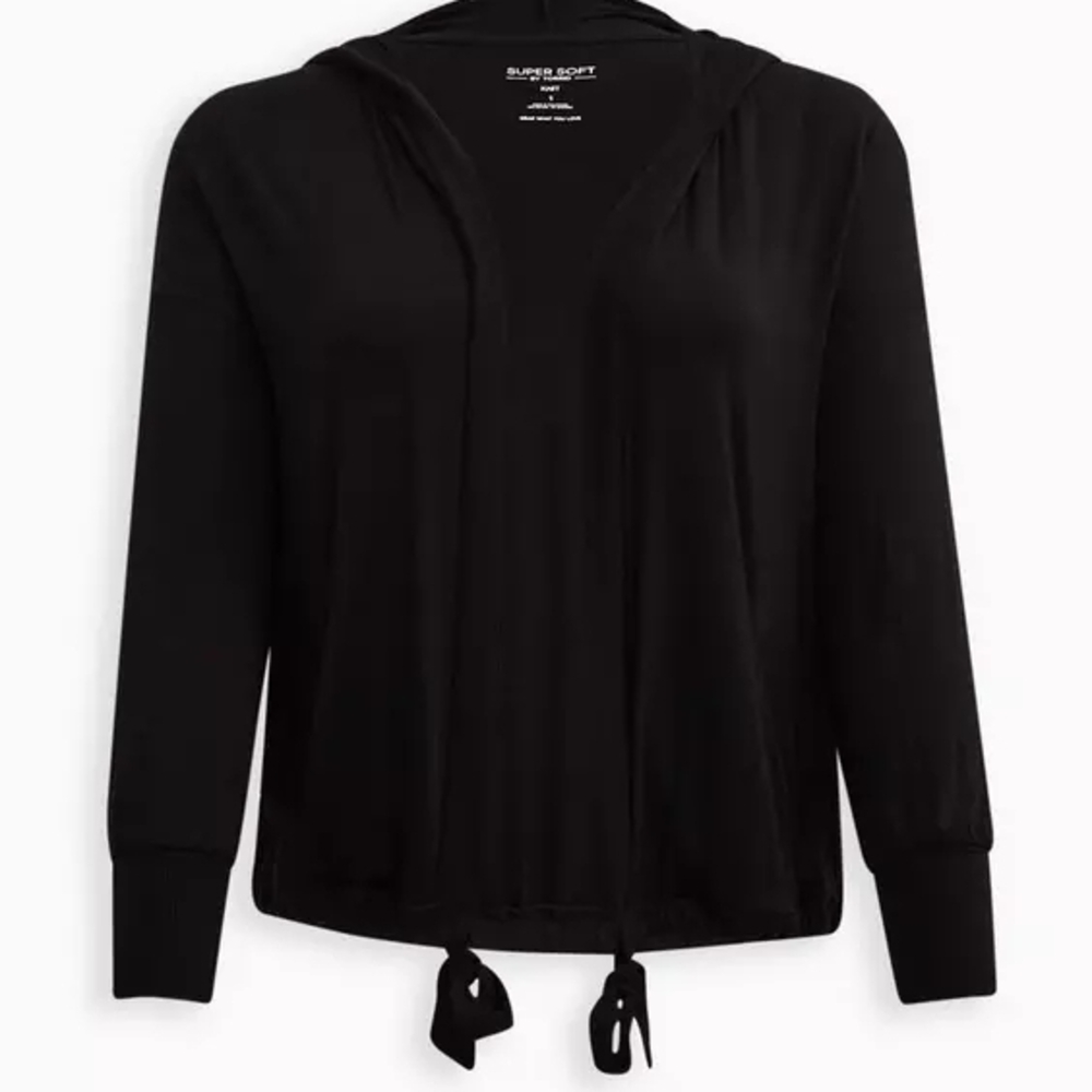 Torrid Black Super Soft Cardigan With Hood